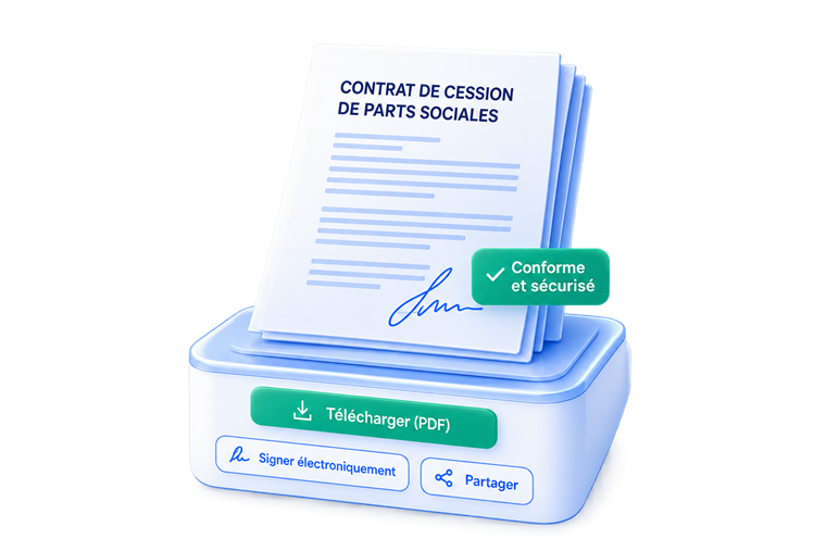 Contrat finalisé, conforme et sécurisé, prêt à télécharger et signer